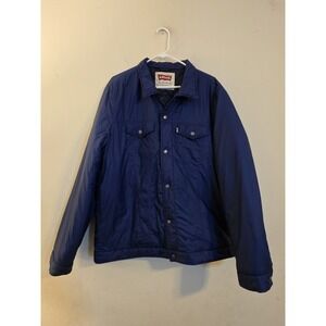 Levi's Men's Size XLL Blue Diamond Quilted Insulated Snap Up‎ Jacket